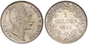 1 Gulden Reino de Baviera (1806 - 1918) Plata Maximiliano II de Baviera(1811 - 1864)