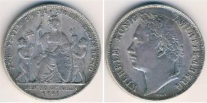 1 Gulden Reino de Wurtemberg (1806-1918) Plata Guillermo I de Wurtemberg