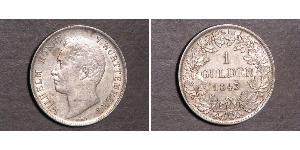 1 Gulden Reino de Wurtemberg (1806-1918) Plata Guillermo I de Wurtemberg