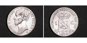 1 Gulden Reino de los Países Bajos (1815 - ) Plata Guillermo II de los Países Bajos (1792 - 1849)