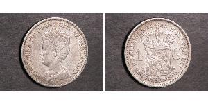 1 Gulden Reino de los Países Bajos (1815 - ) Plata Guillermina de los Países Bajos(1880 - 1962)