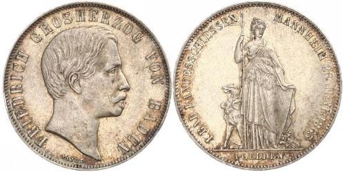 1 Gulden Grand Duchy of Baden (1806-1918) Silber Friedrich I. (Baden, Großherzog) (1826 - 1907)