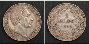 1 Gulden Königreich Bayern (1806 - 1918) Silber Maximilian II. Joseph (Bayern)(1811 - 1864)