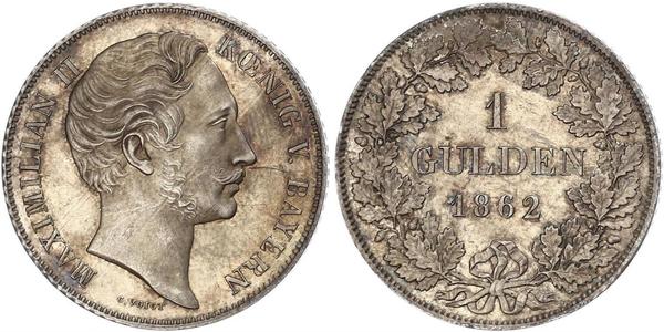 1 Gulden Königreich Bayern (1806 - 1918) Silber Maximilian II. Joseph (Bayern)(1811 - 1864)