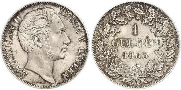 1 Gulden Königreich Bayern (1806 - 1918) Silber Maximilian II. Joseph (Bayern)(1811 - 1864)