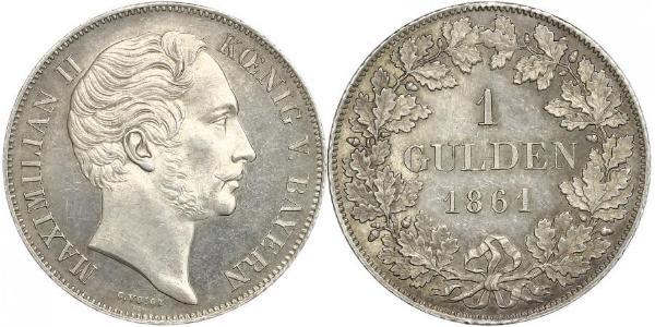 1 Gulden Königreich Bayern (1806 - 1918) Silber Maximilian II. Joseph (Bayern)(1811 - 1864)