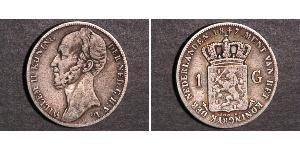 1 Gulden Königreich der Niederlande (1815 - ) Silber Wilhelm II. (Niederlande) (1792 - 1849)