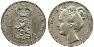1 Gulden Königreich der Niederlande (1815 - ) Silber Wilhelmina (Niederlande)(1880 - 1962)