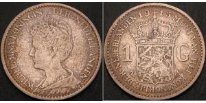 1 Gulden Königreich der Niederlande (1815 - ) Silber Wilhelmina (Niederlande)(1880 - 1962)