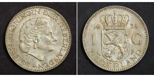 1 Gulden Königreich der Niederlande (1815 - ) Silber/Nickel Juliana of the Netherlands (1909 – 2004)
