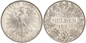 1 Gulden Free City of Frankfurt Silver 