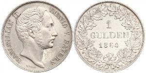 1 Gulden Kingdom of Bavaria (1806 - 1918) Silver Maximilian II of Bavaria (1811 - 1864)