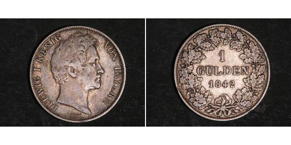 1 Gulden Kingdom of Bavaria (1806 - 1918) Silver Ludwig I of Bavaria (1786 – 1868)