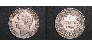 1 Gulden Kingdom of Württemberg (1806-1918) Silver William I of Württemberg