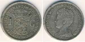 1 Gulden Kingdom of the Netherlands (1815 - ) Silver Wilhelmina of the Netherlands (1880 - 1962)