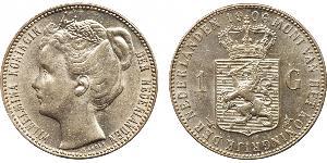 1 Gulden Kingdom of the Netherlands (1815 - ) Silver Wilhelmina of the Netherlands (1880 - 1962)