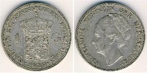 1 Gulden Kingdom of the Netherlands (1815 - ) Silver Wilhelmina of the Netherlands (1880 - 1962)