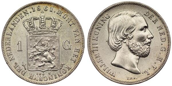 1 Gulden Kingdom of the Netherlands (1815 - ) Silver 