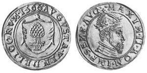 1 Gulden 奥格斯堡 (1276 - 1803 Augsburg) 金 马克西米利安二世 (神圣罗马帝国) (1527 - 1576)