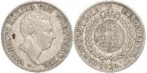 1 Gulden Kingdom of Württemberg (1806-1918) 銀 威廉一世 (符腾堡)