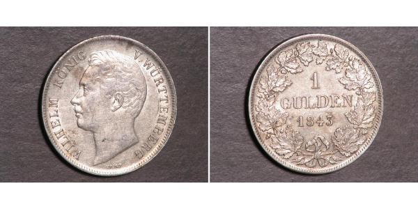 1 Gulden Kingdom of Württemberg (1806-1918) 銀 威廉一世 (符腾堡)