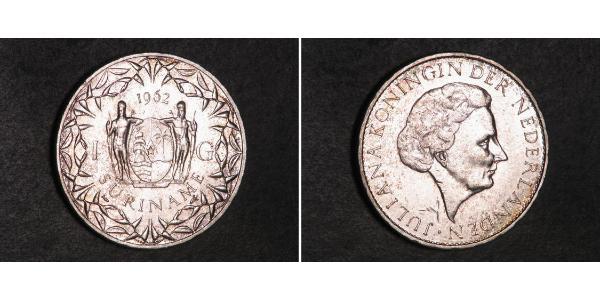 1 Gulden Suriname 銀 朱丽安娜女王