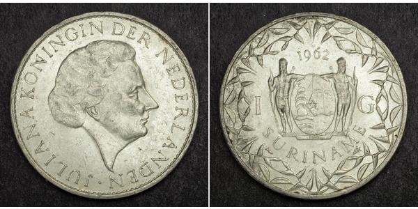 1 Gulden Suriname 銀 朱丽安娜女王