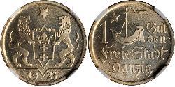 1 Gulden 但澤自由市 (1920 - 1939) 銀 