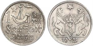 1 Gulden 但澤自由市 (1920 - 1939) 銀 