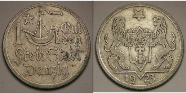 1 Gulden 但澤自由市 (1920 - 1939) 銀 