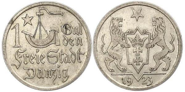 1 Gulden 但澤自由市 (1920 - 1939) 銀 