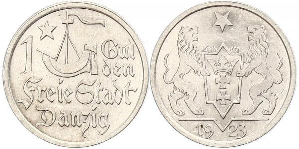 1 Gulden 但澤自由市 (1920 - 1939) 銀 
