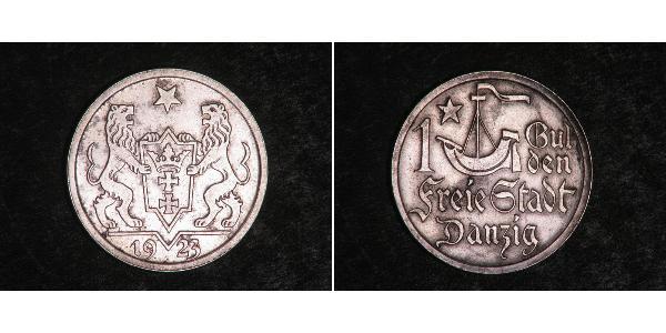 1 Gulden 但澤自由市 (1920 - 1939) 銀 