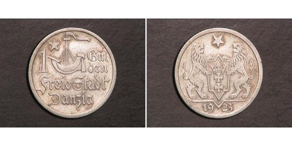 1 Gulden 但澤自由市 (1920 - 1939) 銀 
