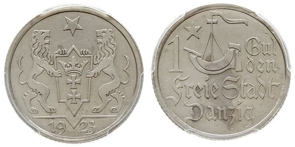 1 Gulden 但澤自由市 (1920 - 1939) 銀 