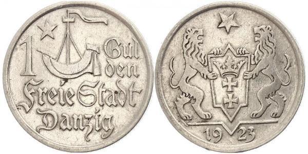 1 Gulden 但澤自由市 (1920 - 1939) 銀 
