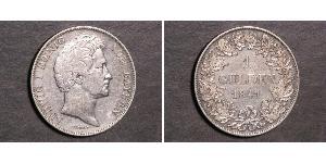 1 Gulden 巴伐利亞王國 (1806 - 1918) 銀 路德维希一世 (巴伐利亚)