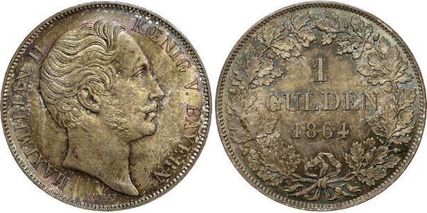 1 Gulden 巴伐利亞王國 (1806 - 1918) 銀 马克西米利安二世 (巴伐利亚国王)