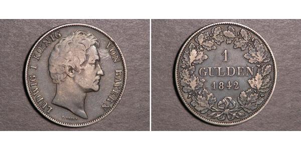 1 Gulden 巴伐利亞王國 (1806 - 1918) 銀 路德维希一世 (巴伐利亚)