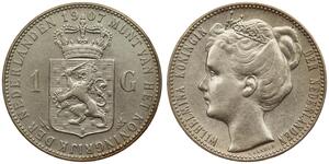 1 Gulden 荷兰王国 銀 威廉明娜 (荷兰)