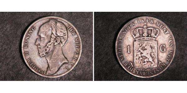 1 Gulden 荷兰王国 銀 威廉二世 (尼德兰)