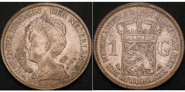1 Gulden 荷兰王国 銀 威廉明娜 (荷兰)