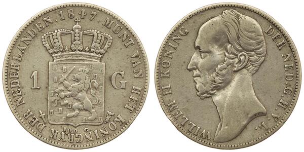 1 Gulden 荷兰王国 銀 威廉二世 (尼德兰)