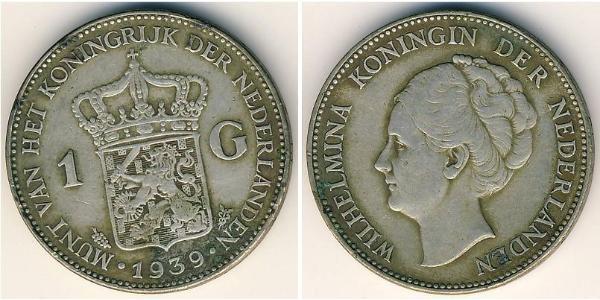1 Gulden 荷兰王国 銀 威廉明娜 (荷兰)