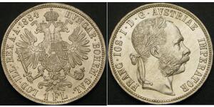 1 Gulden / 1 Florin Autriche-Hongrie (1867-1918) Argent Franz Joseph I (1830 - 1916)