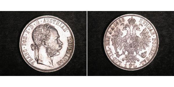 1 Gulden / 1 Florin Autriche-Hongrie (1867-1918) Argent Franz Joseph I (1830 - 1916)