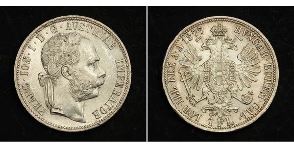 1 Gulden / 1 Florin Autriche-Hongrie (1867-1918) Argent Franz Joseph I (1830 - 1916)