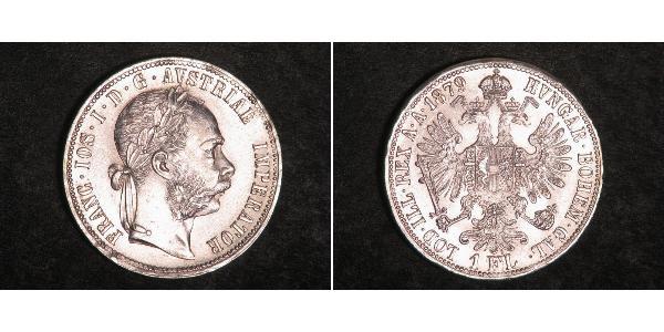 1 Gulden / 1 Florin Autriche-Hongrie (1867-1918) Argent Franz Joseph I (1830 - 1916)