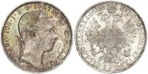 1 Gulden / 1 Florin Impero austriaco (1804-1867) Argento Franz Joseph I (1830 - 1916)