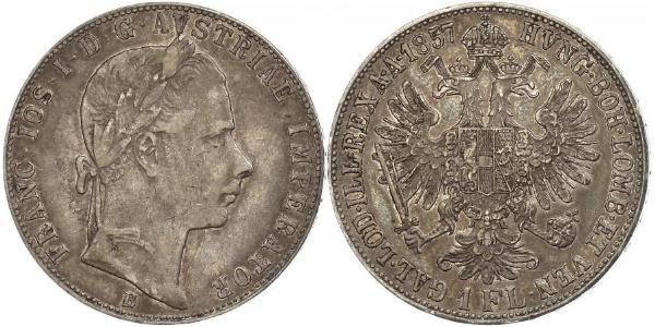 1 Gulden / 1 Florin Impero austriaco (1804-1867) Argento Franz Joseph I (1830 - 1916)